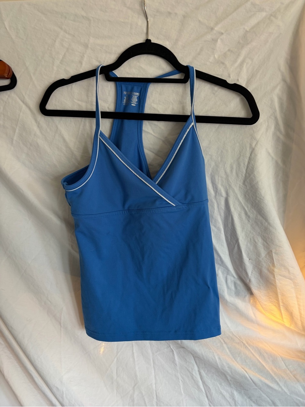 Old Navy Blue Racerback Tank with White Contrast Trim